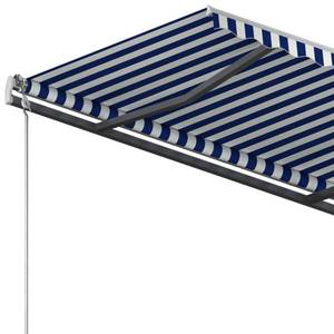 Auvent rétractable 3006679-2 Bleu - Blanc - Profondeur : 450 cm