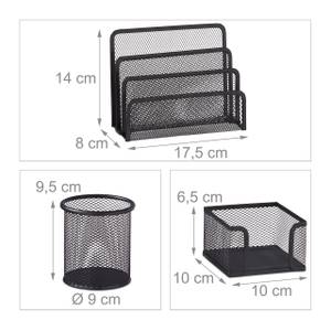 Schreibtisch Organizer Set 5-teilig Schwarz - Metall - 27 x 29 x 27 cm