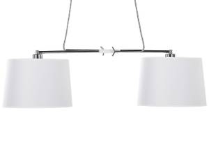 Lampe suspension FUCINO Argenté - Blanc - Textile - 125 x 113 x 125 cm