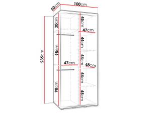 Kleiderschrank Dakota Breite: 100 cm