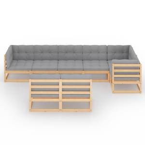 Garten-Lounge-Set (8-teilig) 3009795-2 Grau - Holz