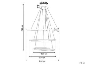 Lampe suspension MAYU Noir - Métal - 60 x 160 x 60 cm