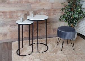 Lot de 2 tables d'appoint K46 Noir - Blanc