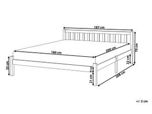 Lit double FLORAC Blanc - Largeur : 187 cm