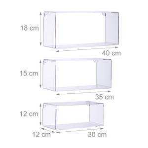 Set de 3 étagères flottantes Matière plastique - 40 x 18 x 12 cm