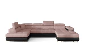 Ecksofa RODI Schwarz - Rosé - Ecke davorstehend links