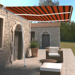 Auvent rétractable 3006546-2 Marron - Orange - Métal - 250 x 250 x 350 cm