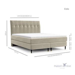 Boxspringbett Eola II Taschenfeder Beige - Breite: 180 cm