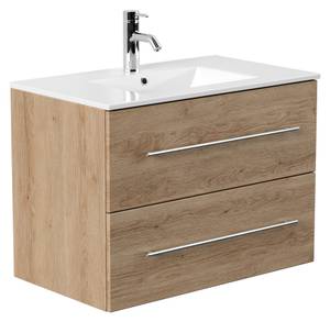 Badmöbel Firenze 80 eiche hell Braun - Holzwerkstoff - 46 x 61 x 81 cm