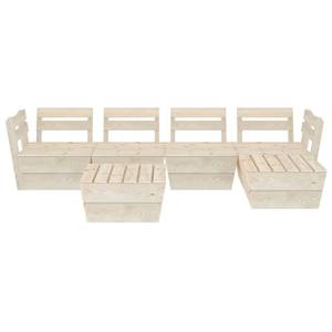 Garten-Lounge-Set Beige - Massivholz - Holzart/Dekor - 60 x 30 x 60 cm