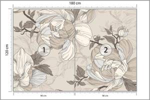 Papier Peint FLEURS Feuilles Vintage 180 x 120 x 120 cm