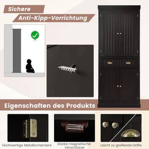 Küchenschrank VL32379 Braun - Holzwerkstoff - 40 x 183 x 76 cm