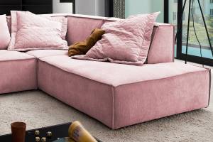 Ecksofa SAMU Stoff Pink - Ecke davorstehend rechts