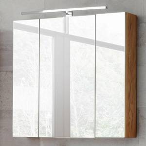 Badmöbel Set mit Becken Spiegelschrank Braun - Holzwerkstoff - 80 x 200 x 46 cm