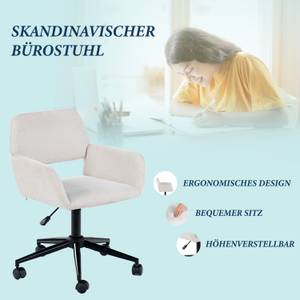 Bürostuhl Ross Kd Chenille BG BK Beige - Schwarz - Weiß