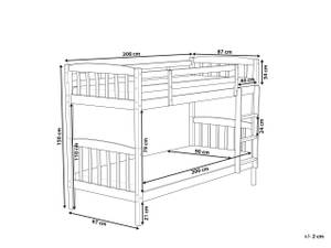 Hochbett REVIN Eiche Dunkel - 97 x 147 x 208 cm