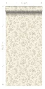 Tapete eleganten Blumen 6973 Braun - Naturfaser - Textil - 53 x 1005 x 1005 cm