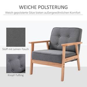 Polsterstuhl mit Armlehnen 833-664 Grau - Textil - 70 x 74 x 65 cm