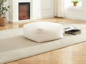 Pouf SIRIETO Blanc - Textile - 30 x 60 x 60 cm