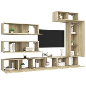 TV-Schrank 7er Set D636 Braun - Holzwerkstoff - 30 x 30 x 80 cm