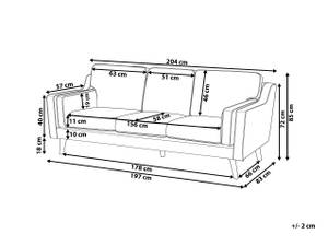 3-Sitzer Sofa LOKKA Braun - Eiche Dunkel