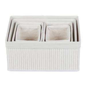 Set de 6 paniers de rangement Blanc