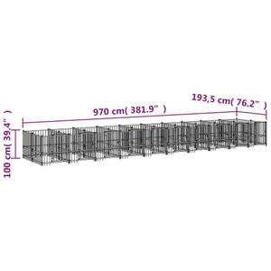 Chenil pour chien 3016249 Profondeur : 970 cm