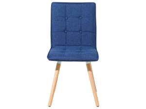 Chaise de salle à manger BROOKLYN Bleu - Marron - Textile - 42 x 88 x 51 cm