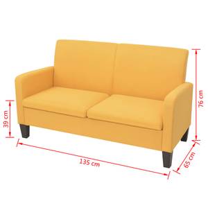 Canapé 3002820-1 Jaune - Largeur : 135 cm