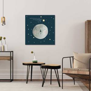 Tableau gris lune pour enfant 30 x 30 cm