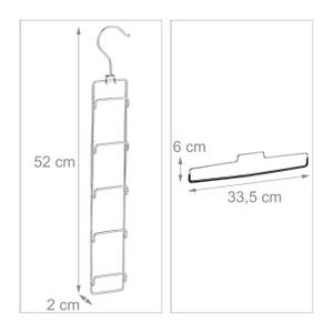 Cintre gain de place en set de 3 Noir - Argenté - Métal - Matière plastique - 34 x 52 x 2 cm