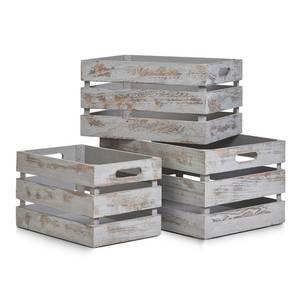 Aufbewahrungs-Kiste "Vintage grau", Holz Grau - Holzwerkstoff - 29 x 22 x 39 cm