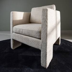 Ragusa fauteuil blanc. Blanc - En partie en bois massif - 80 x 87 x 74 cm