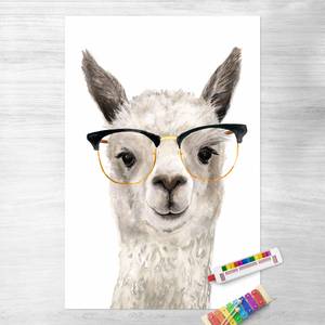 Hippes Lama mit Brille I 40 x 60 cm