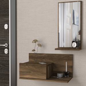 Konsolentisch mit Spiegel Drax hängend Braun - Holzwerkstoff - Glas - 60 x 30 x 30 cm