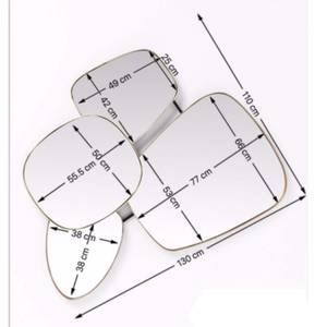 Miroir Shapes Doré - Métal - 110 x 130 x 10 cm