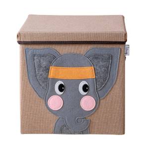 Lifeney Aufbewahrungsbox Deckel Elefant Kunststoff - 35 x 33 x 4 cm