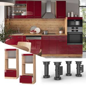 Mikrowellenschrank Fame-Line 38429 Hochglanz Bordeaux - Sonoma Eiche Trüffel Dekor