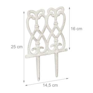 Beeteinfassung Gusseisen 2er Set Weiß - Metall - 15 x 25 x 1 cm