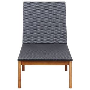Chaise longue 46031 Noir - Matière plastique - Polyrotin - 60 x 86 x 200 cm