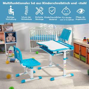 Kinderschreibtisch Set mit LED-Licht Blau