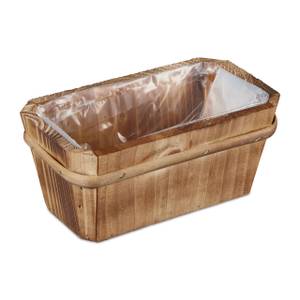 Lot de 3 petites jardinières Marron - Bois manufacturé - 20 x 9 x 11 cm