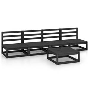 Salon de jardin (lot de 5) 3009884-1 Noir - Bois massif - Bois/Imitation - 70 x 30 x 70 cm