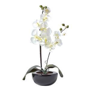 Kunstblume Orchidee Gesteck mit topf Beige - Kunststoff - 23 x 54 x 54 cm