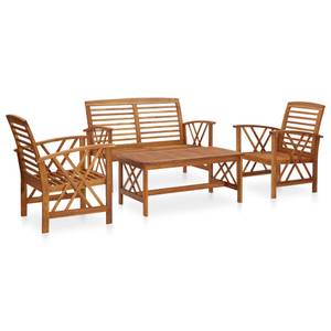 Salon de jardin (lot de 4) 3004236-2 Marron - Bois massif - Bois/Imitation - 50 x 43 x 102 cm