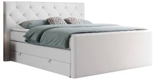 Boxspringbett KING VELEN Weiß - Breite: 220 cm - H4 - Kunstleder