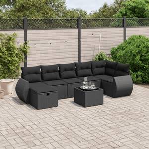 Gartensitzgruppe K2422(8-tlg) Schwarz - Massivholz - 69 x 62 x 62 cm