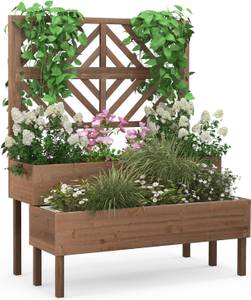 Blumenkasten GT4041 Braun - Massivholz - 62 x 135 x 109 cm