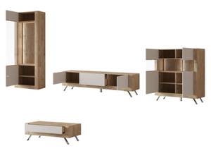 Wohnzimmer-Set KLEVE 5-teilig Braun - Holzwerkstoff - 400 x 200 x 48 cm