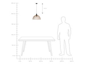 Lampe suspension BARARIS Beige - Bleu - Rotin - 40 x 20 x 40 cm